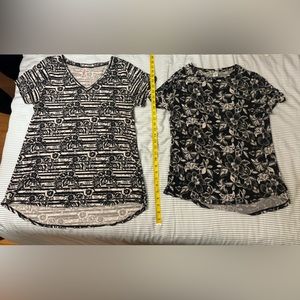 Black & white flower T-shirts, size M, Lularoe and Old Navy brand